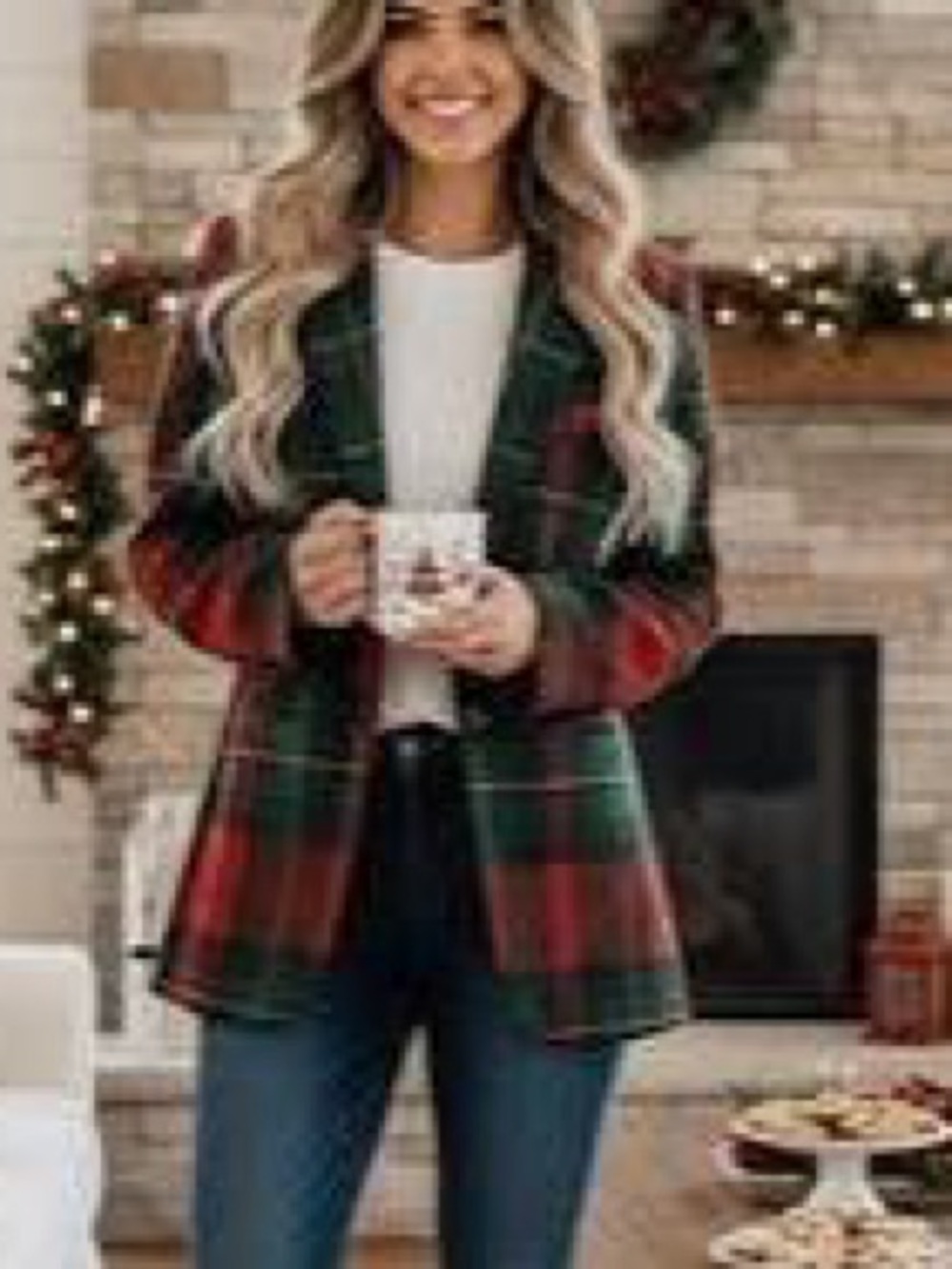 Tristan Fall Colours Wool Blend Plaid Medium Business Casual Jacket